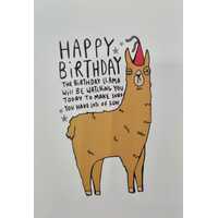 Happy Birthday Llama Greeting Card